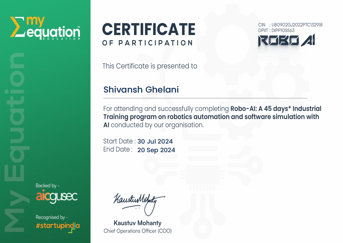 ROBO-AI Certificate