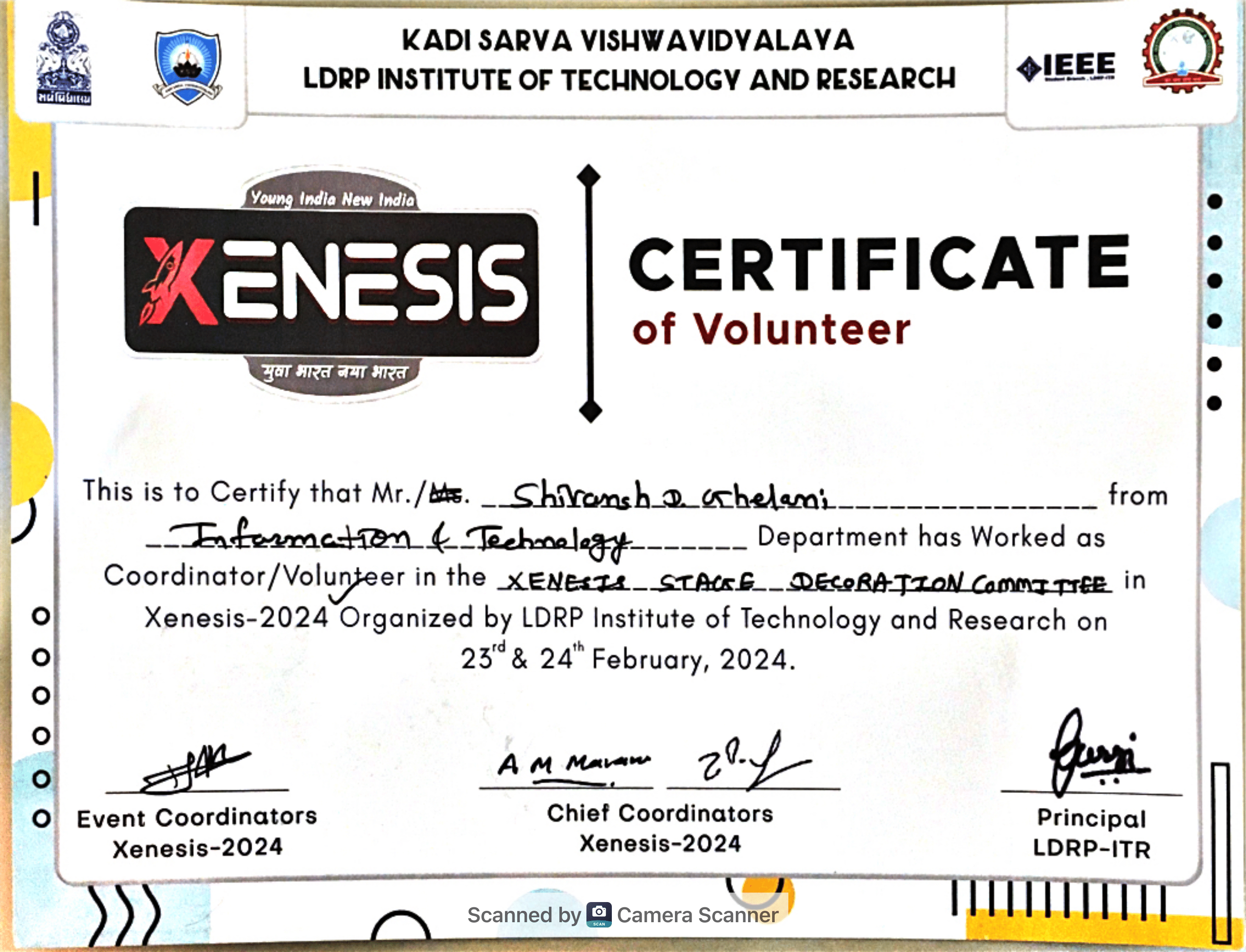 Xenesis Leadership Certificate